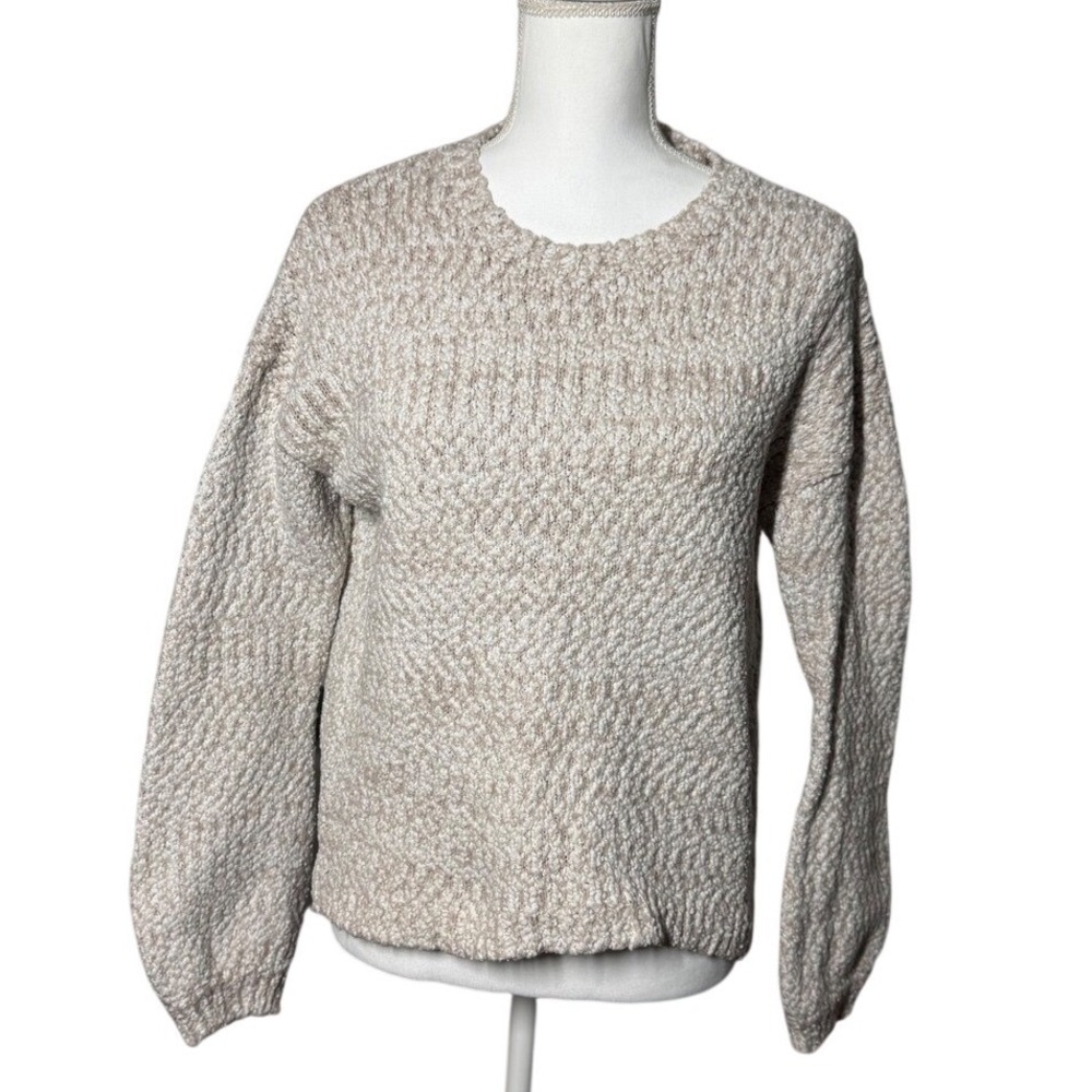 Yes Lola Oatmeal Textured Boucle Knit Sweater – Size M‎